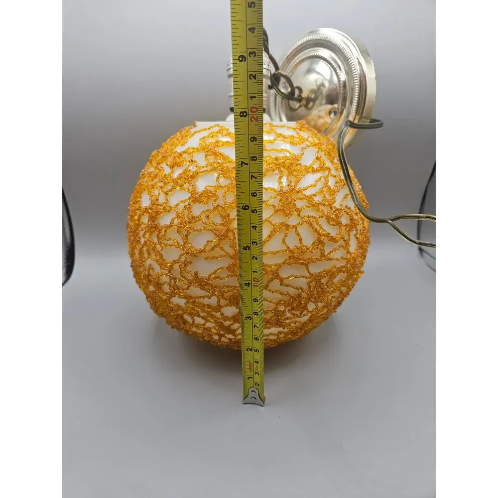 Vintage MCM Spaghetti Lucite Ceiling Light Lamp Amber Lucite *READ
